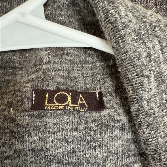 LOLA Made in Italy Wool Cape Cardigan Boho Floral Felted Shawl Coat Oversized - Picture 4 of 5